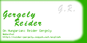 gergely reider business card